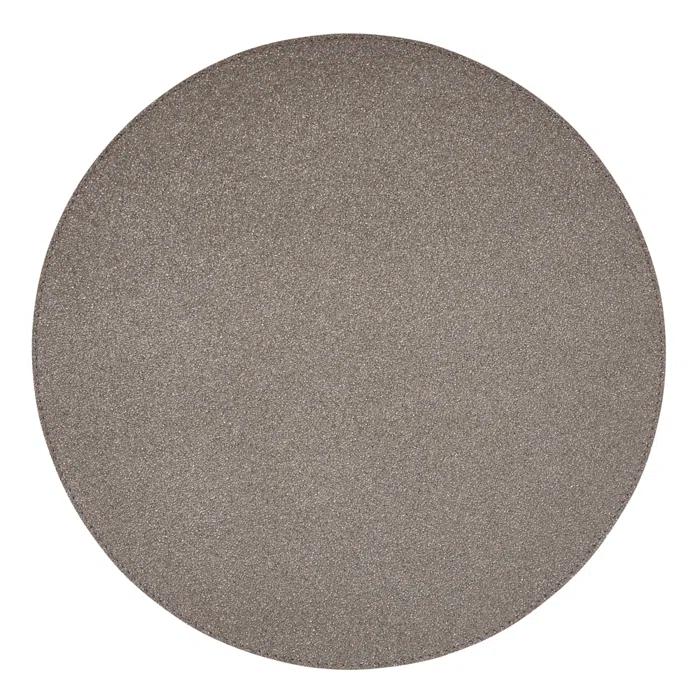 Gray Navy Round Vinyl Reversible Placemats Set of Four