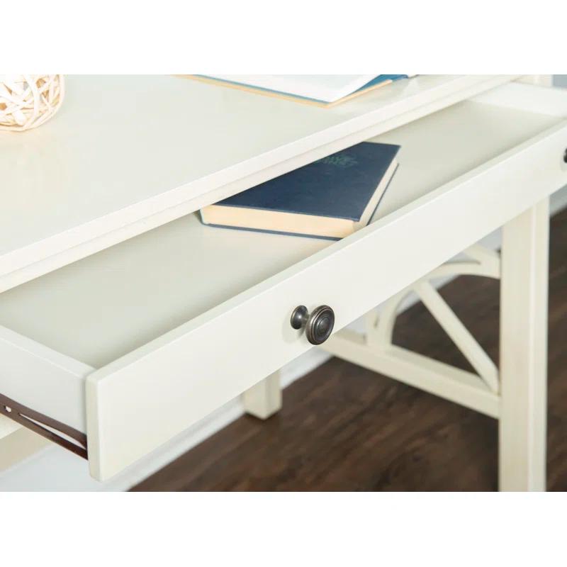 Gracie Oaks Whitley Antique 38" Two-Drawer Wooden Writing Desk