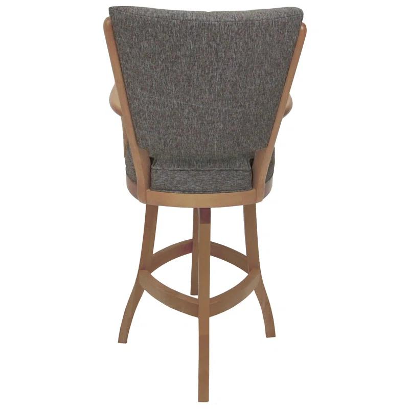 Tobias Designs Custom Wood Bar Stools Swivel Upholstered Counter Stool with Solid Wood Frame