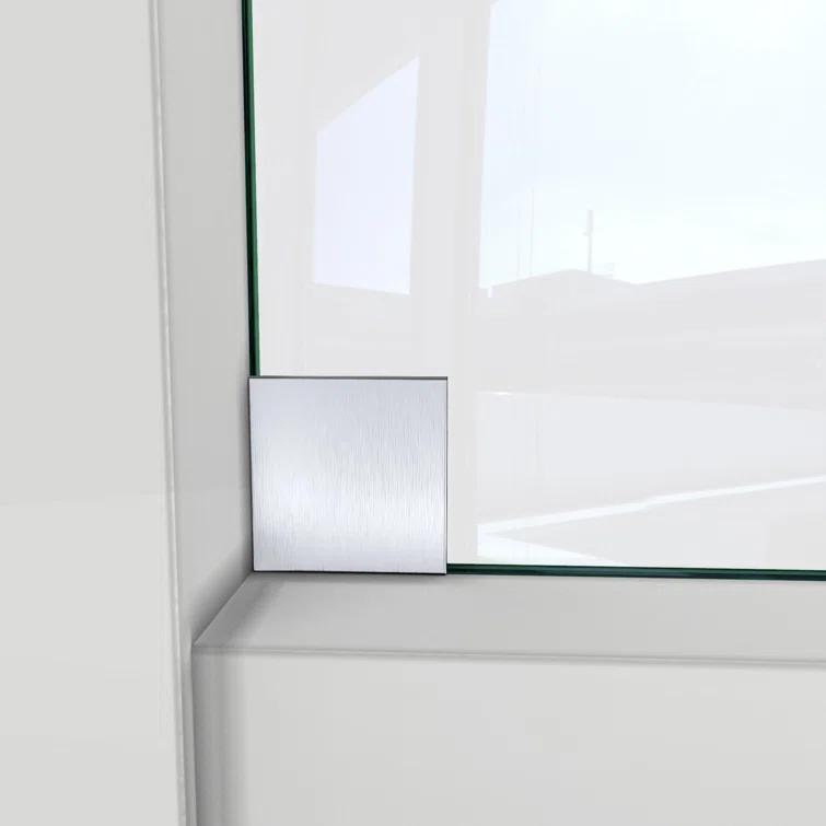 DreamLine Enigma-CXO 56-60 in. W x 76 in. H Fully Frameless Sliding Shower Door in Brushed Stainless