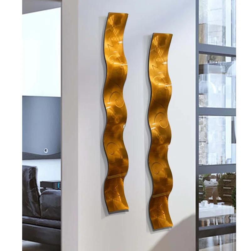 Orren Ellis Handmade Modern Abstract Wall Decor on Metal (Set of 2)