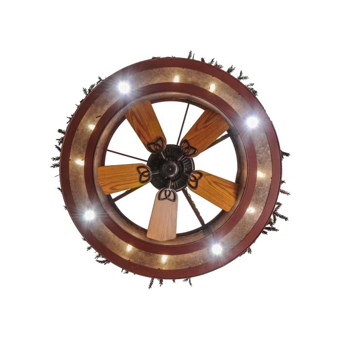 Rustic Lodge 12 - Light Dimmable Drum Chandelier