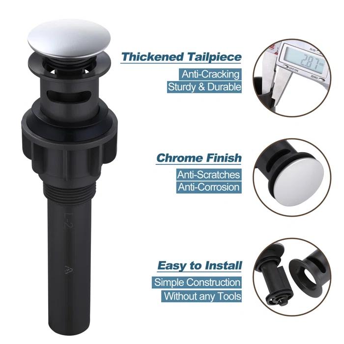 Pop-Up Bathroom Sink Drain with Overflow( 2Pack)