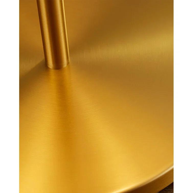 Dottie 22'' White Linen Perforated Table Lamp in Burnished Brass