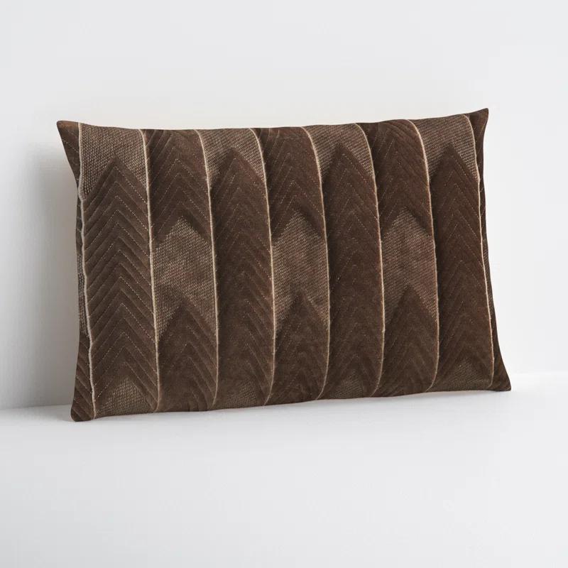 Floretta Embroidered Cotton Lumbar Throw Pillow