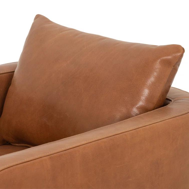 Rounded Back Leather Swivel Chair