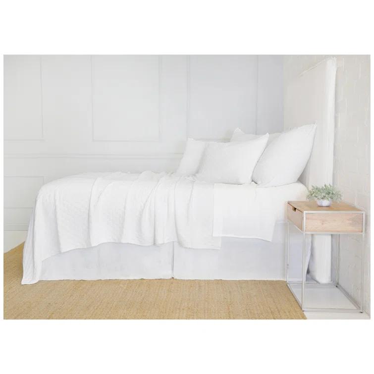 Ojai Cotton Matelassé Coverlet by Pom Pom at Home - White / Twin