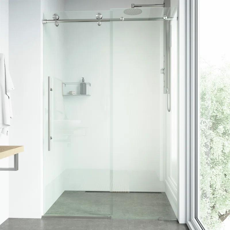 Elan E-Class 44-48" W x 76" H Sliding Frameless Shower Door with 3/8" Clear Glass