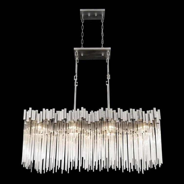 309N08RN-Varaluz Lighting-Matrix - Eight Light Linear Pendant-Black Finish