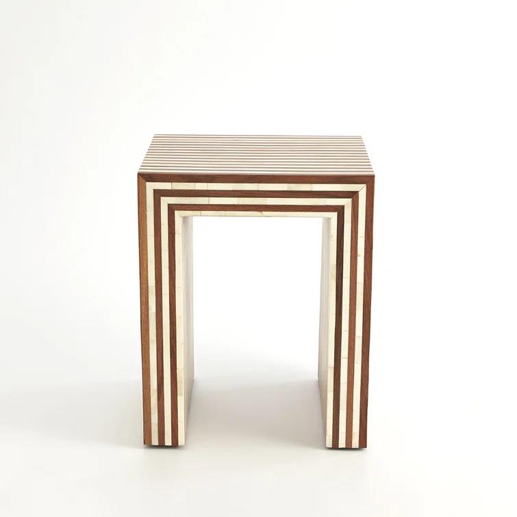 Sienna Nesting End Table-Walnut/Bone-Sm