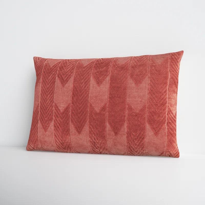 Floretta Embroidered Cotton Lumbar Throw Pillow