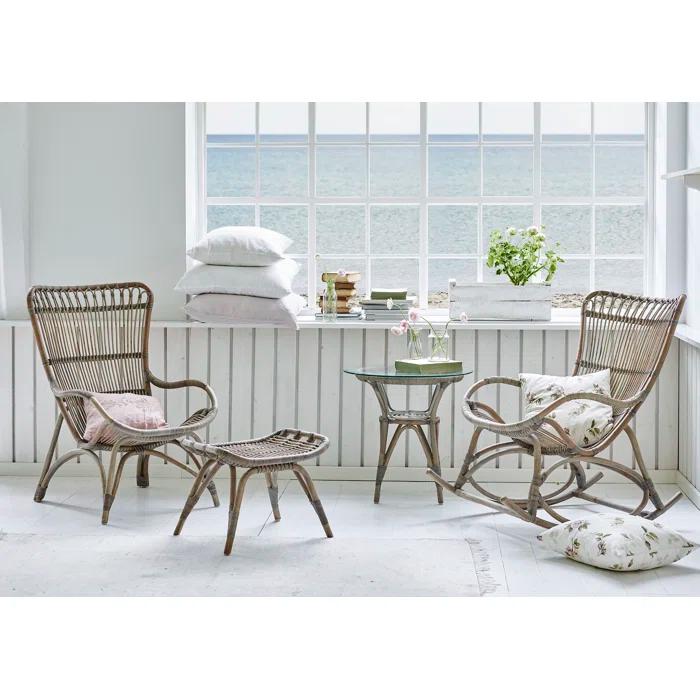 Monet Highback Rattan Lounge Chair and Footstool