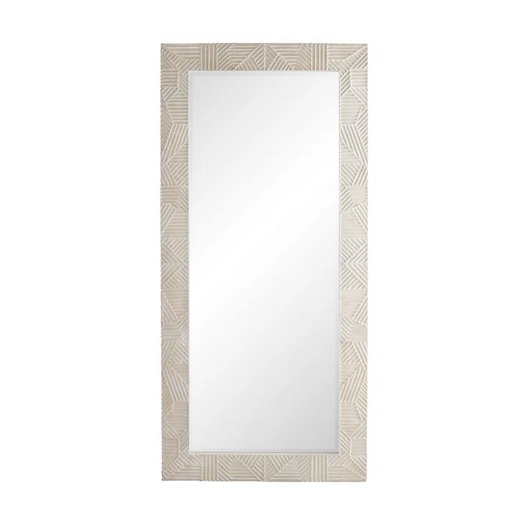 Marsh Serene Full-Length Grooved Wood Rectangular Mirror