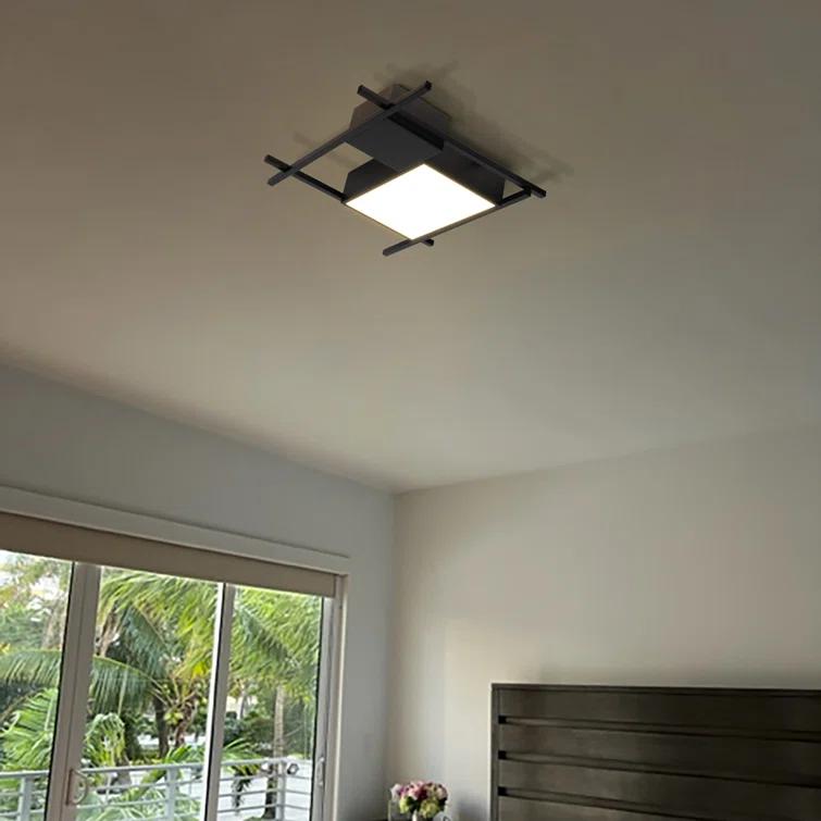 Radium 19-in Integrated LED Rectangular ETL Certified Semi Flush Ceiling Light