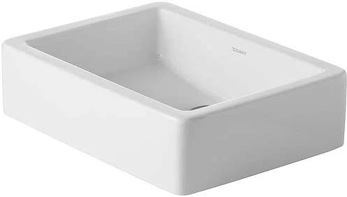 Duravit 0455500000 Vero White Ceramic Rectangular Vessel Bathroom Sink