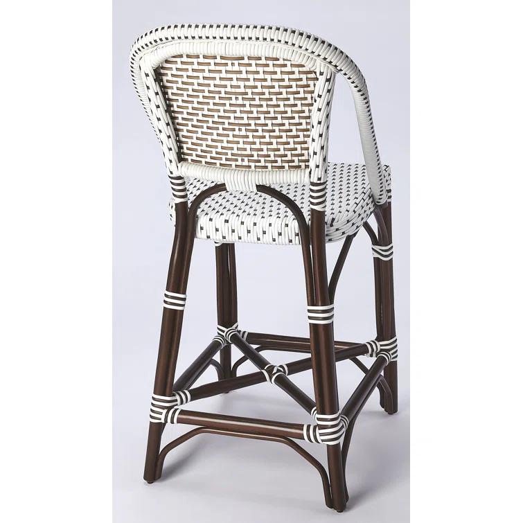 Butler Specialty Solstice Rattan Counter Stool In White And Chocolate