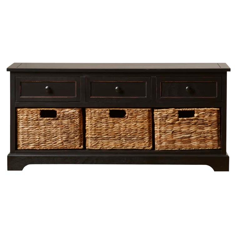 Adayla Solid Wood Drawers Storage Bench