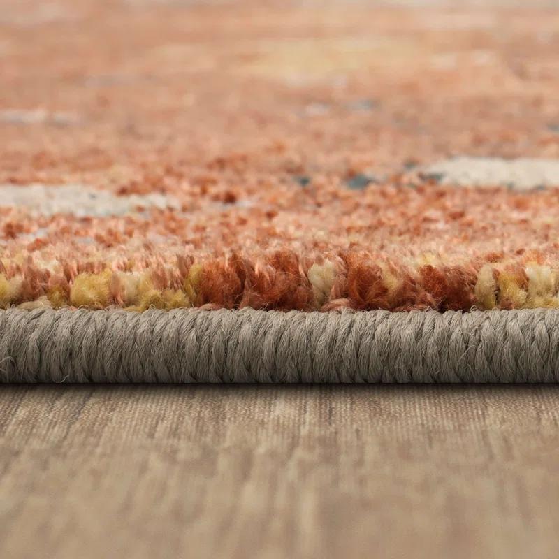 Karastan Torrent Abstract Rose Gold/Gray Area Rug