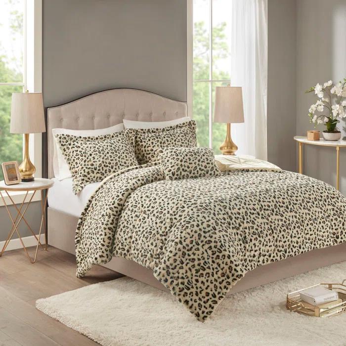 Madison Park Zuri Faux Fur Comforter Set