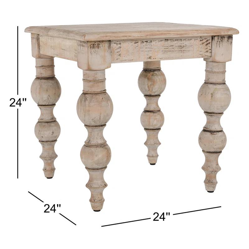 Bander Square Reclaimed Wood End Table (24")