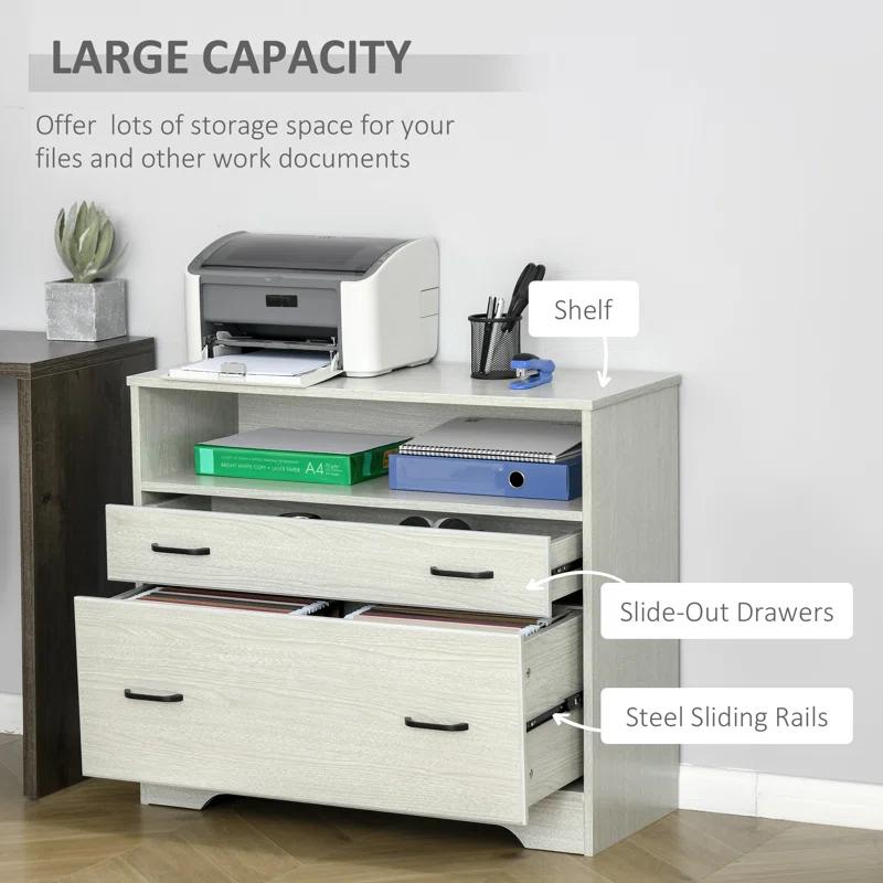 Vinsetto 33.5'' Wide 2 -Drawer File Cabinet