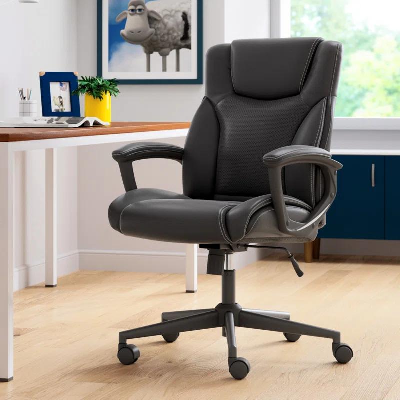 Serta Serta Connor Ergonomic Executive Office Chair with Layered Body Pillows and Contoured Lumbar