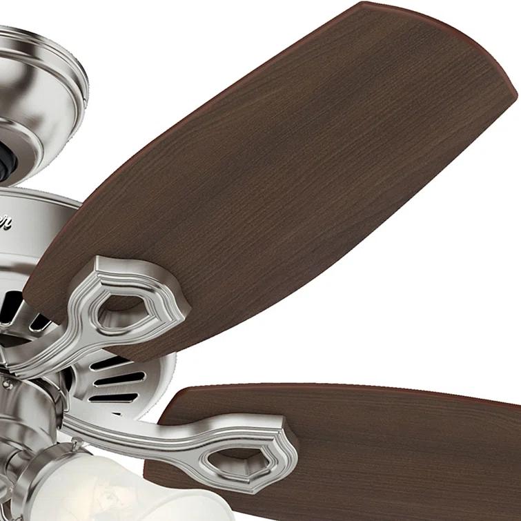 Hunter Fan 42" Builder 5 - Blade Standard Ceiling Fan with Pull Chain and Light Kit Included