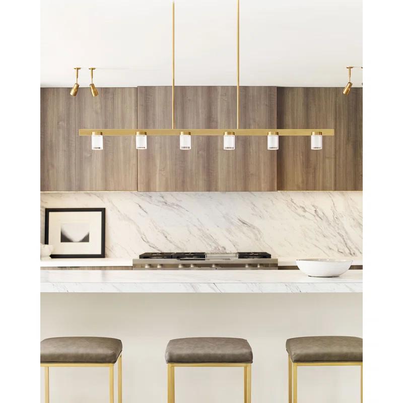 Esfera Crystal 60" LED Linear Island Pendant in Nightshade Black