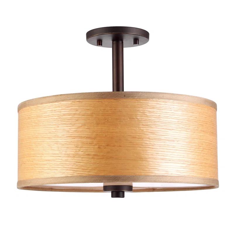 Woodbridge Lighting Drum - Vaneer Semi Flush Mount