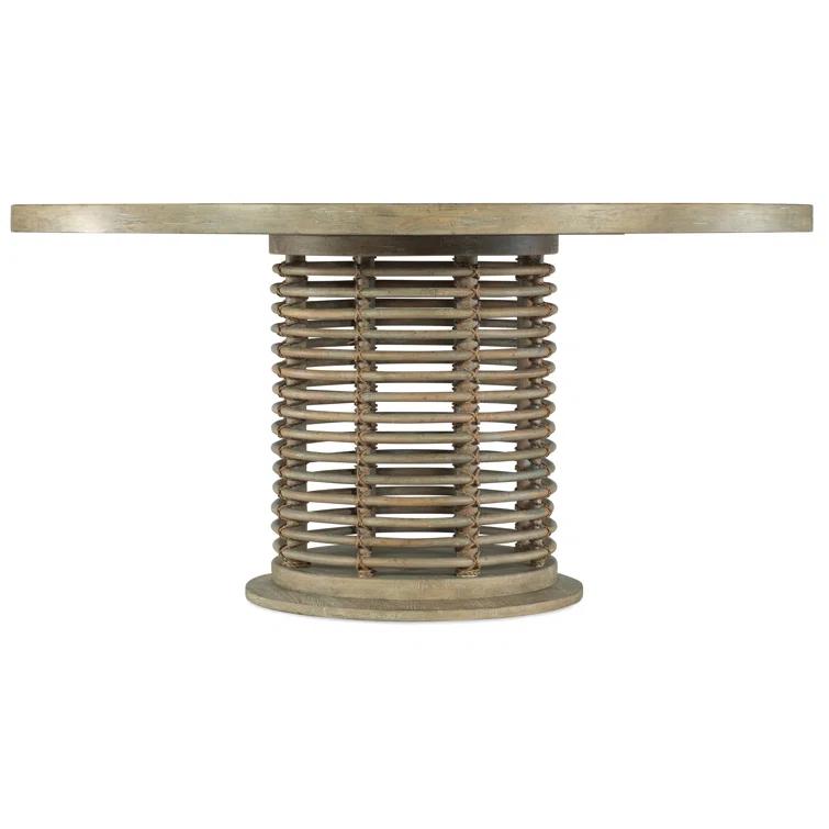 Anders Round Reclaimed Wood Pedestal Dining Table (48"- 60")