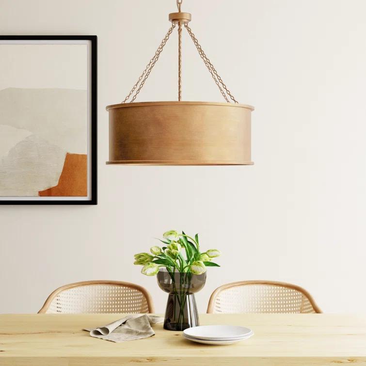 Soho 6 Light Metal Dimmable Drum Chandelier