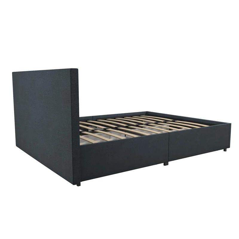 Novogratz Kelly Upholstered Unfinished Platform Storage Bed