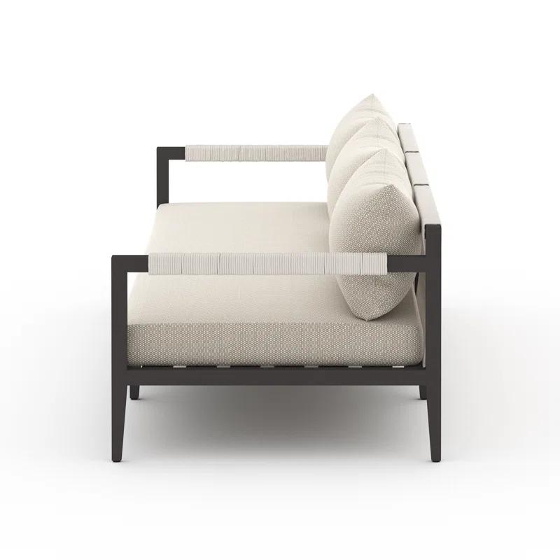 Cadenza Indoor / Outdoor Metal Sofa - Bronze/Sand / 93"W