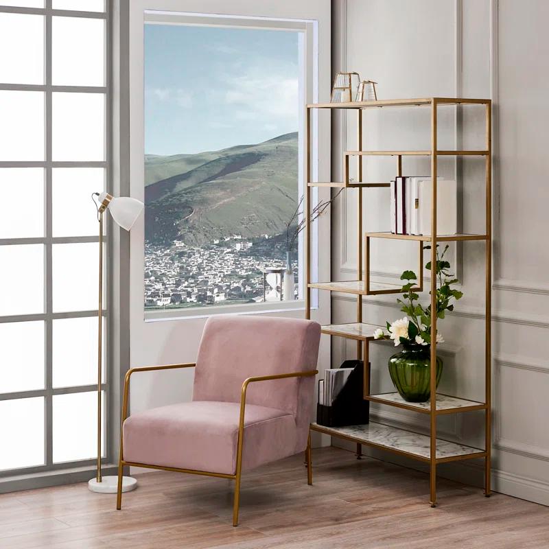 Mercer41 Carbone Marble-Look 5-Tier Display Bookcase Shelf