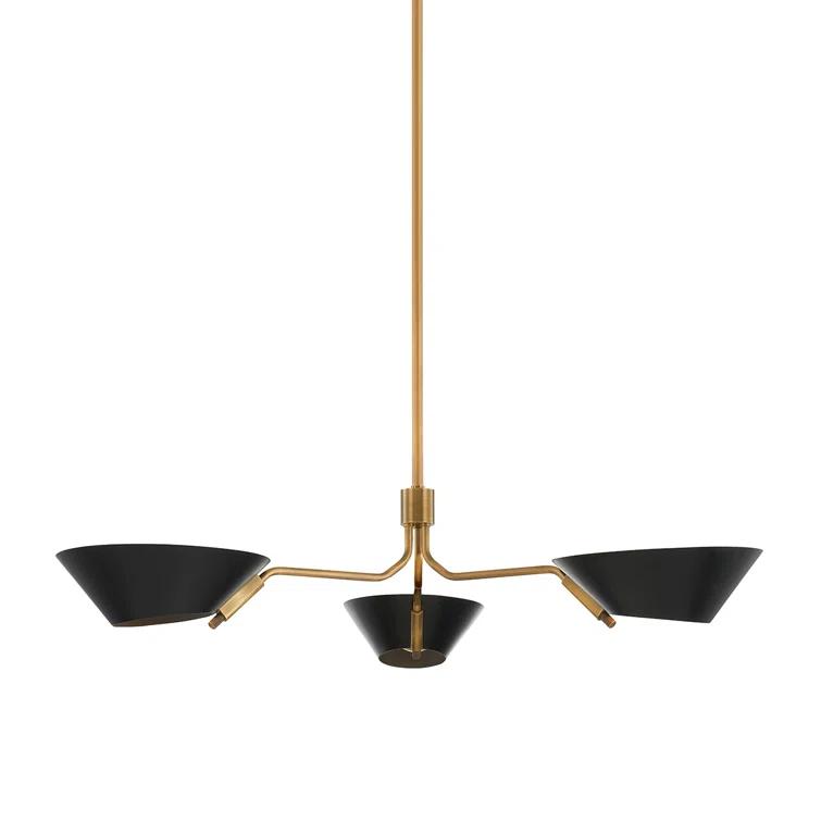Riaz Chandelier - Black and Brass / 3 Light