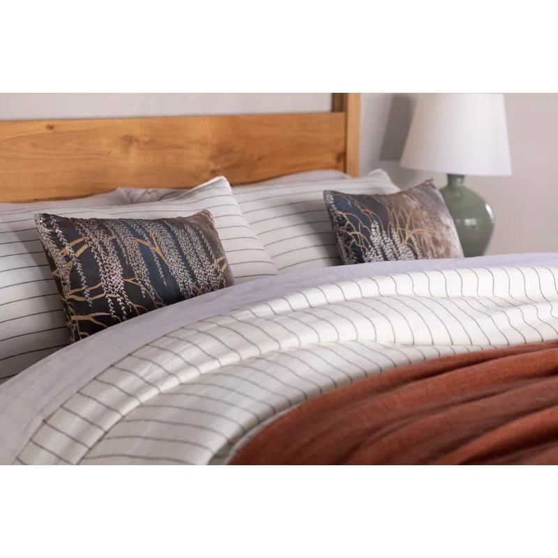 Blake Linen Duvet by Pom Pom at Home - Cream and Gray / Queen