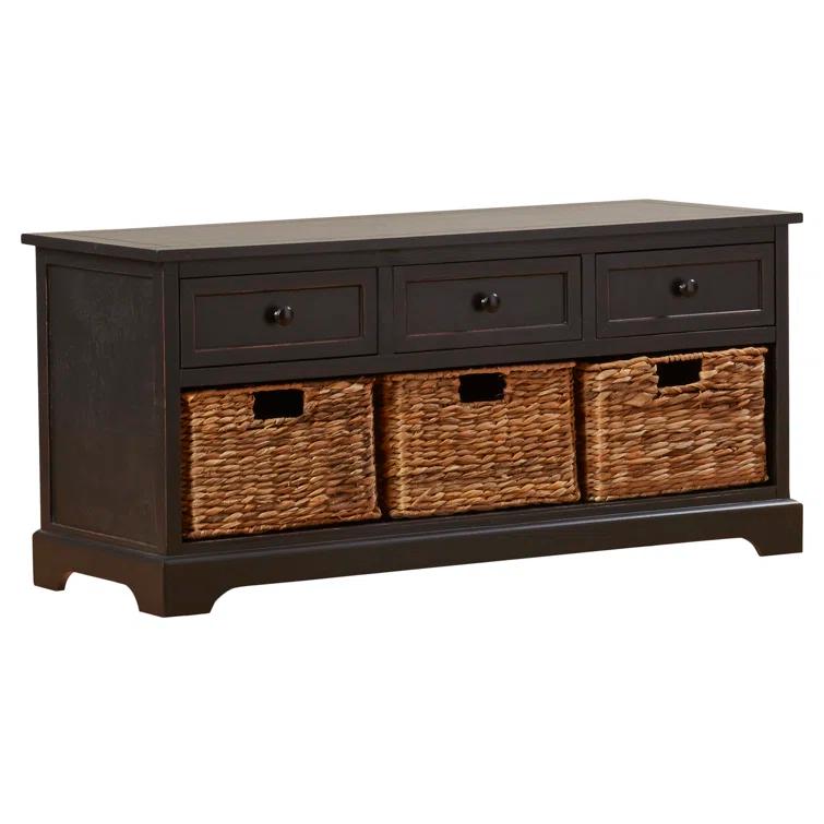 Adayla Solid Wood Drawers Storage Bench