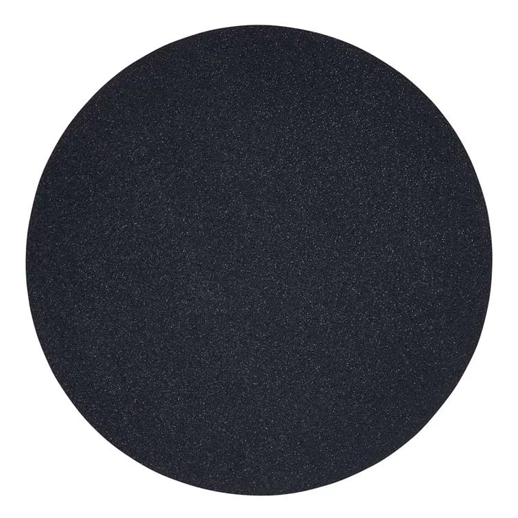 Gray Navy Round Vinyl Reversible Placemats Set of Four