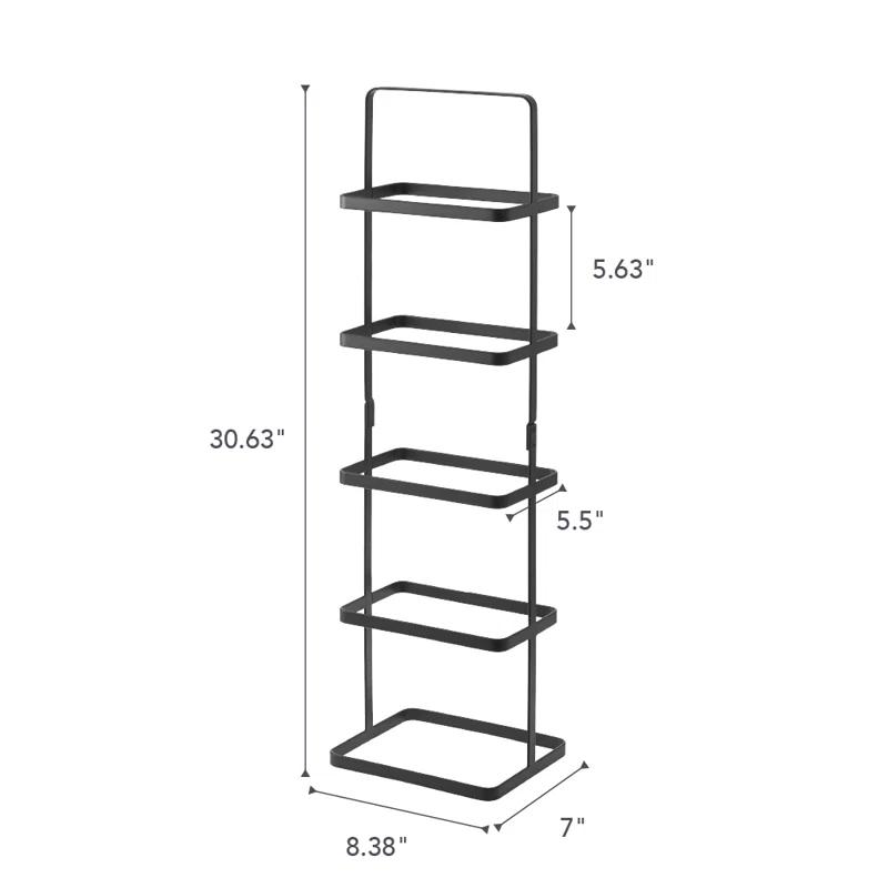 Yamazaki Home Steel Upright 5 Pair Shoe Rack with Handle