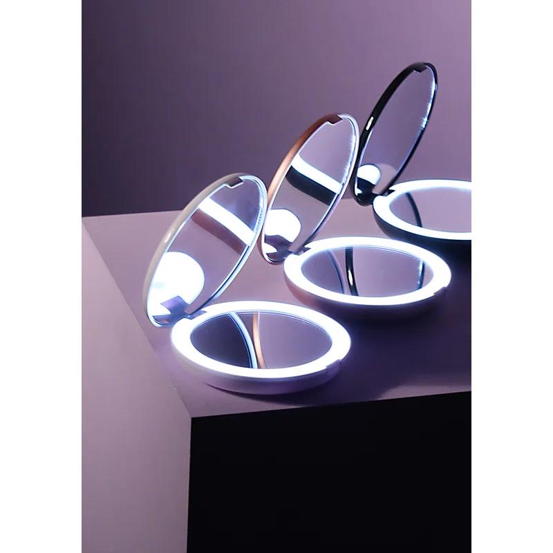 Modern Lighted Magnifying Compact Mirror