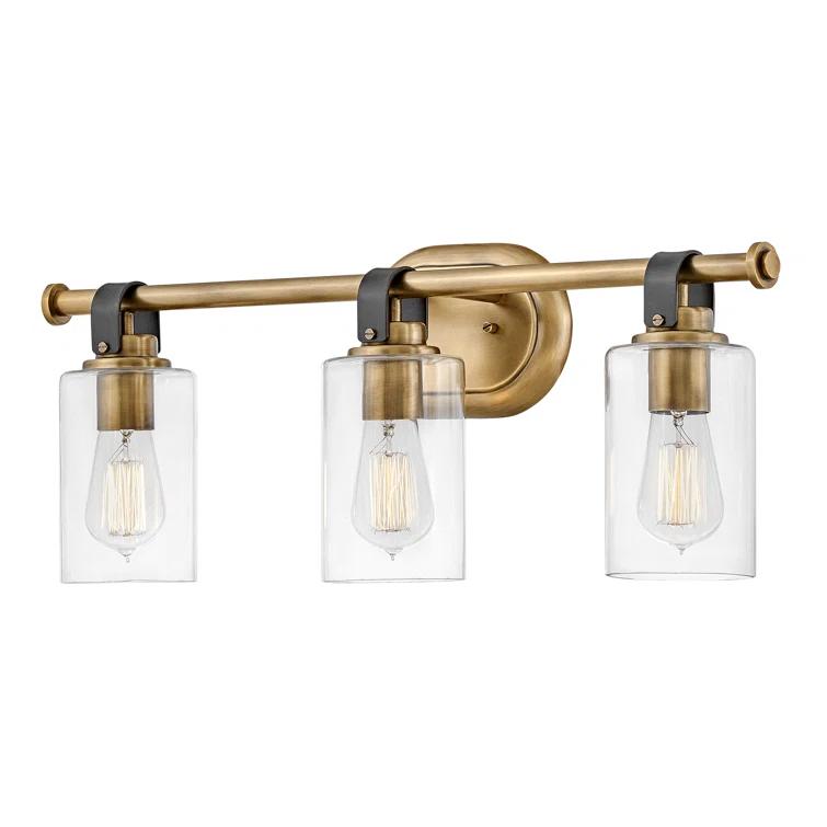 Heritage Brass 3-Light Vanity Light with Clear Glass Shades