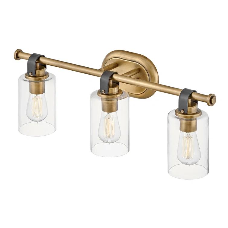 Heritage Brass 3-Light Vanity Light with Clear Glass Shades