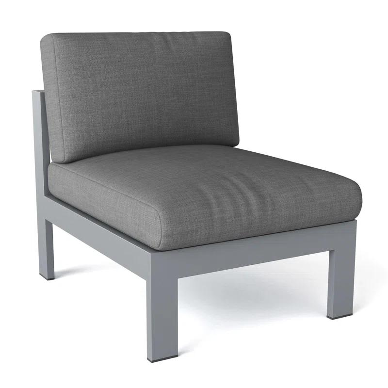 Lucca Gray Aluminum Outdoor Lounge Chair with Cushions