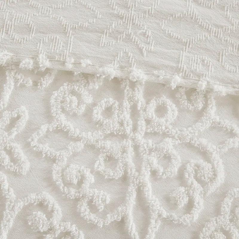 Kelly Clarkson Home Emberly Tufted 100% Cotton Sateen Coverlet Set in Farmhouse Style