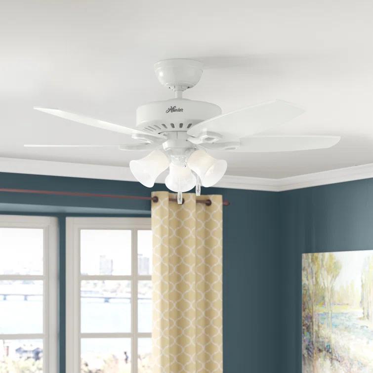 42" Builder 5 - Blade Standard Ceiling Fan with Pull Chain and Light Kit Included