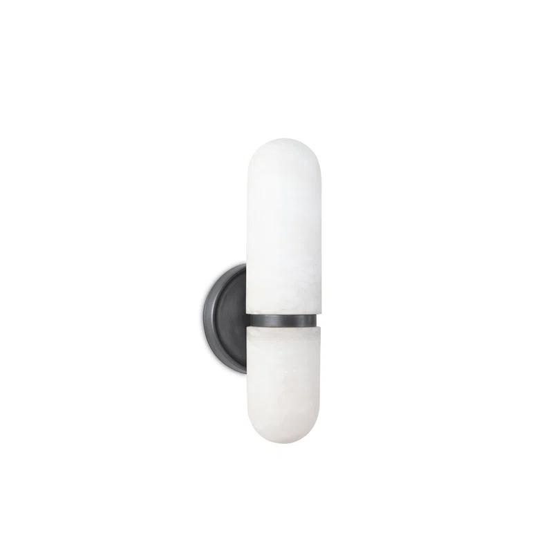 Alabaster and Bronze Dual-Light G9 LED Wall Sconce