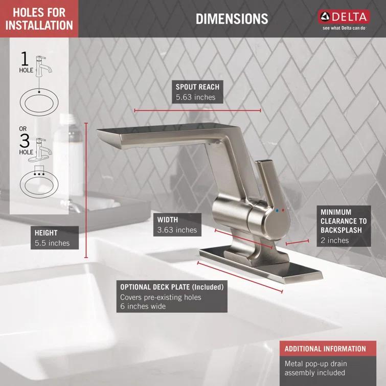 Pivotal Single Hole Bathroom Faucet with Drain Assembly