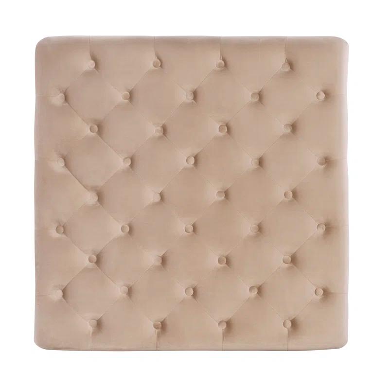 Kelly Clarkson Home Landis 35" Nailhead Trim Tufted Upholstered Ottoman