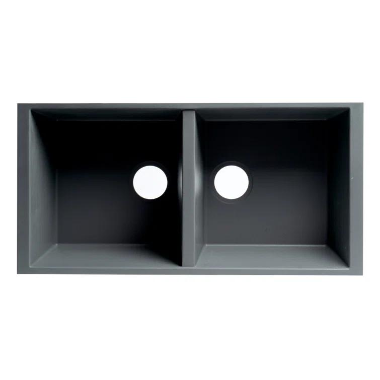 Alfi Brand AB3420UM-T 33.88'' L Undermount Double Bowl Granite Kitchen Sink