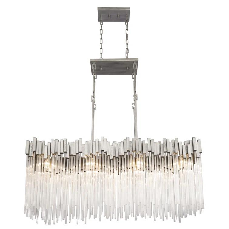 309N08RN-Varaluz Lighting-Matrix - Eight Light Linear Pendant-Black Finish